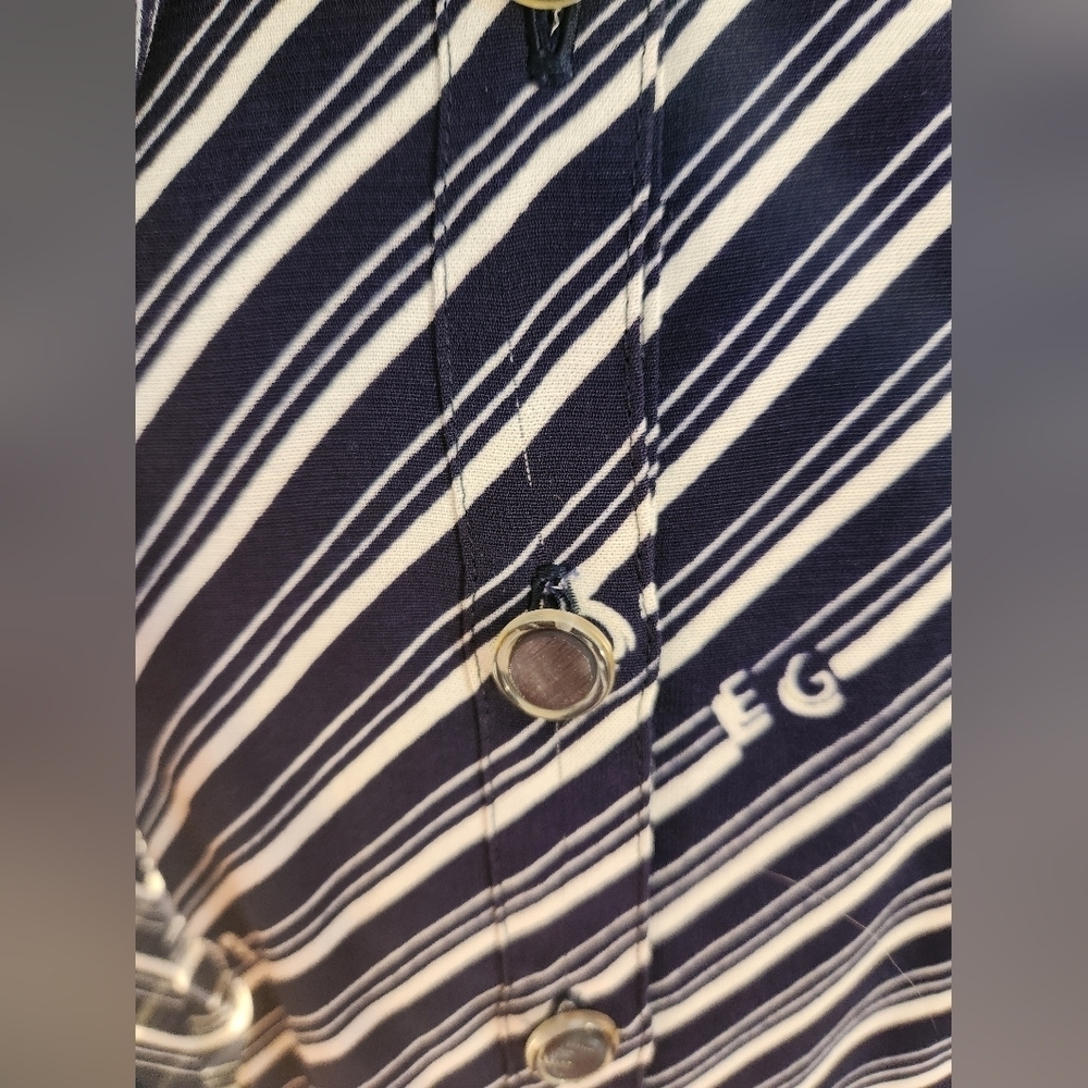 Striped Navy ERGE Dress Size 12 - Picture 14 of 15